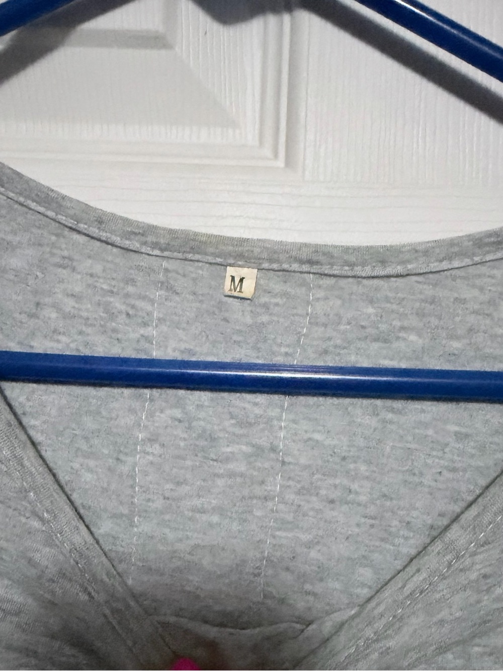 Amazon Grey and White Colorblock Long Sleeve Top with Striped Hem - Picture 2 of 3